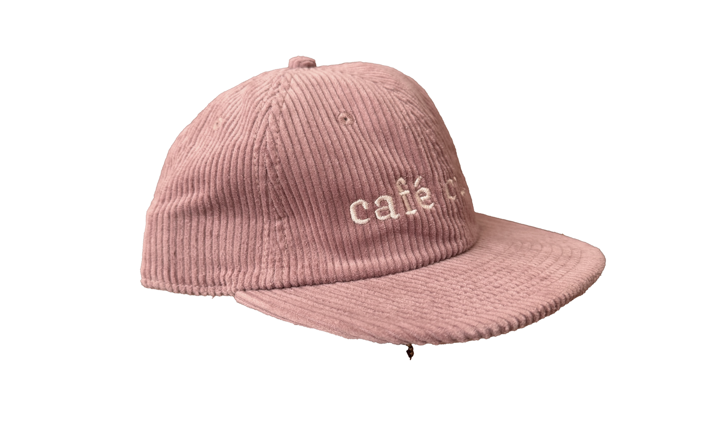 Corduroy Pink Embroidered Hat