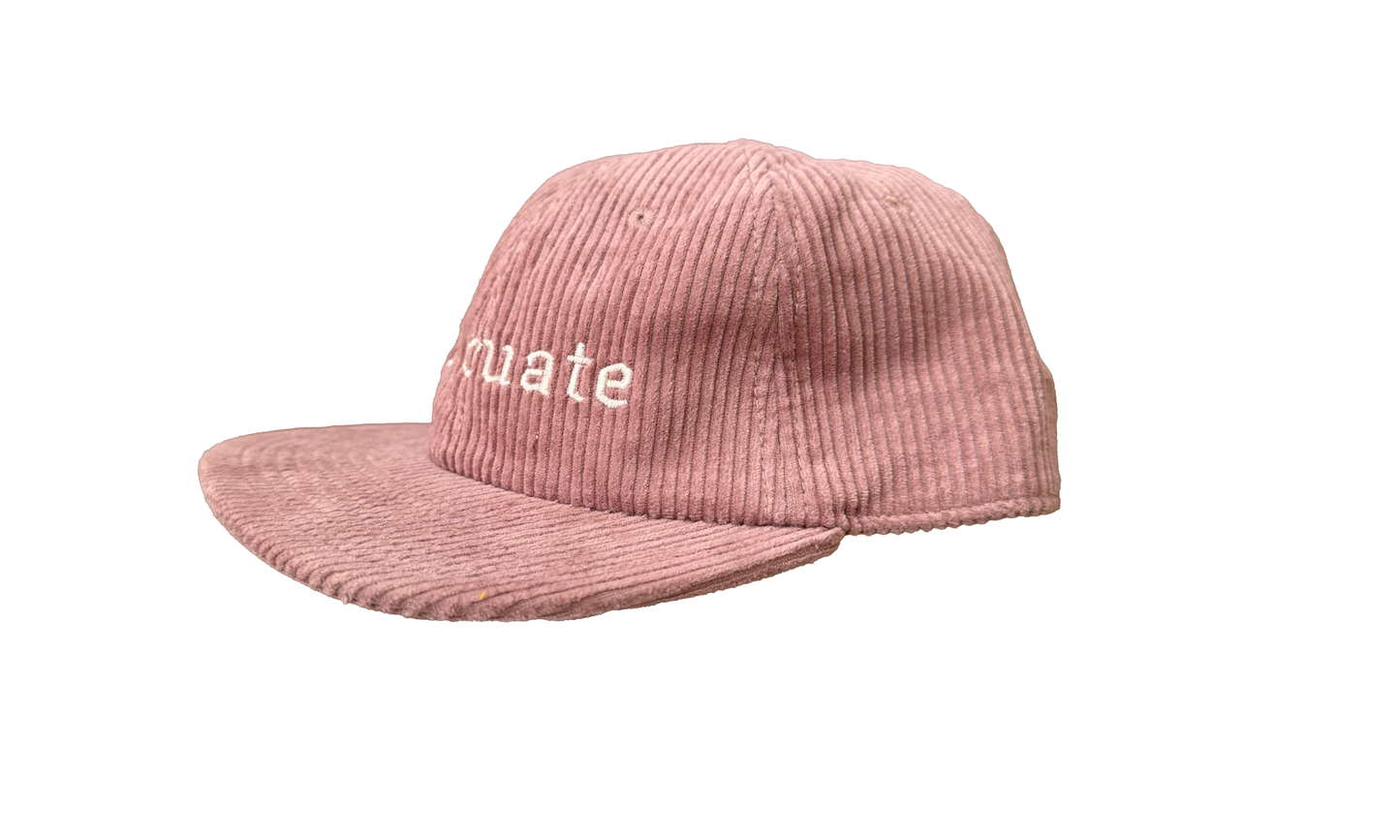 Corduroy Pink Embroidered Hat