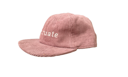 Corduroy Pink Embroidered Hat